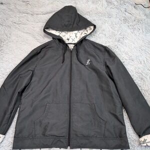 Disney Parks Jacket Womens XL Black Hood Zip Up Comfort Pockets Mickey Mouse